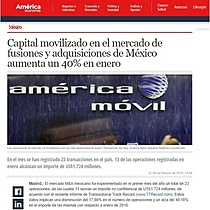 Capital movilizado en el mercado de fusiones y adquisiciones de Mxico aumenta un 40% en enero